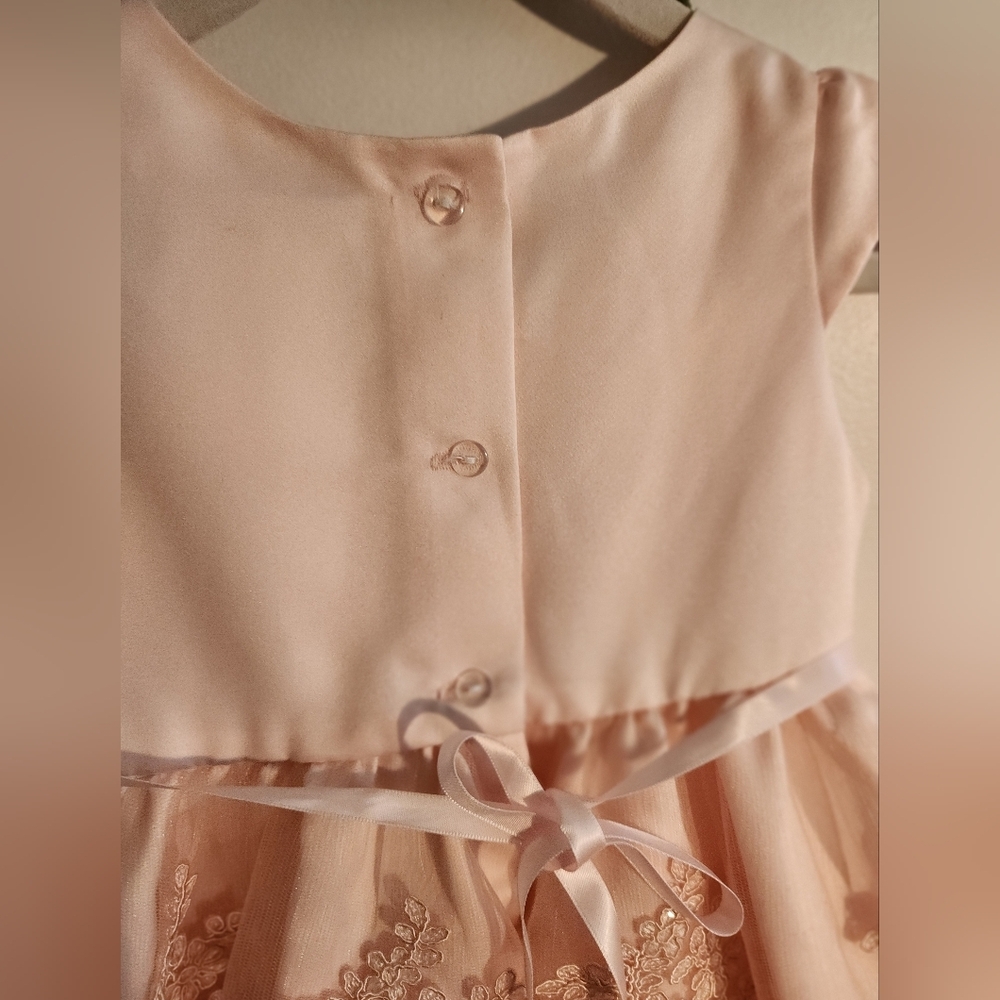 EUC Rare Editions Pink Lace Formal Dress Girls Size 18 months - Picture 6 of 7